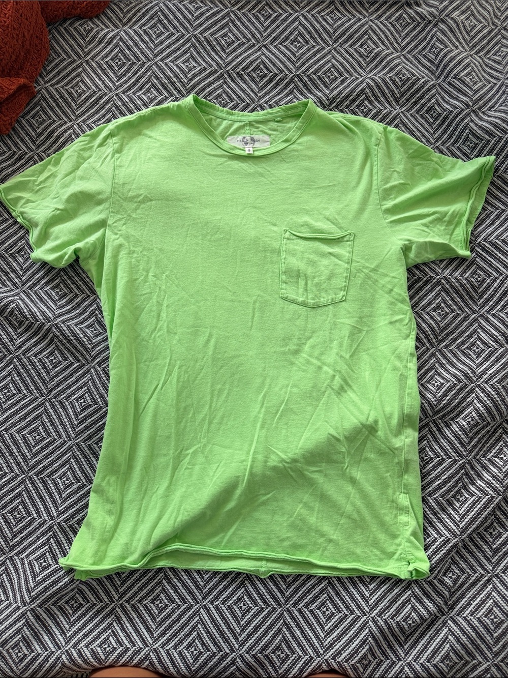 rag & bone Men's Pocket Tee in Neon Lime